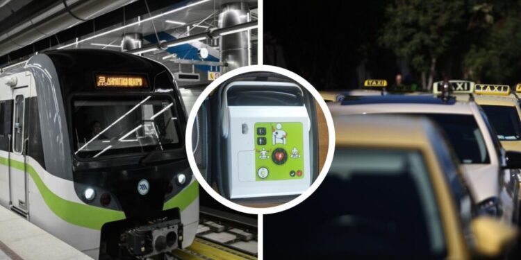 Τοποθετούνται απινιδωτές στους σταθμούς του Μετρό – Ξεκινά πρόγραμμα και για τα ταξί