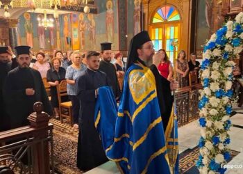 Ο Εσπερινός της Κοιμήσεως της Θεοτόκου στο Θέρμο (φωτο)