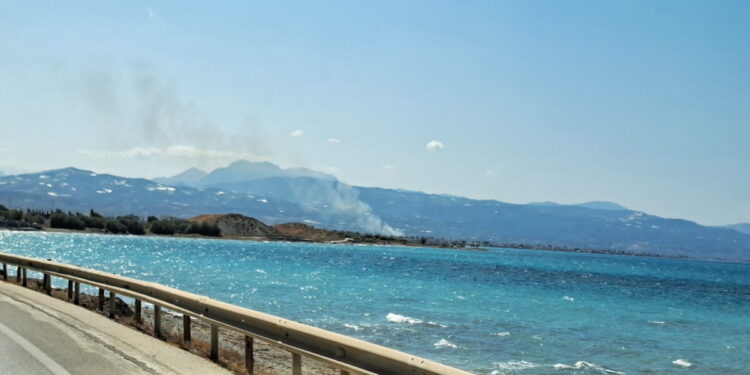 Φωτιά στο περιγιάλι Κορινθίας – Σπεύδουν πυροσβεστικές δυνάμεις