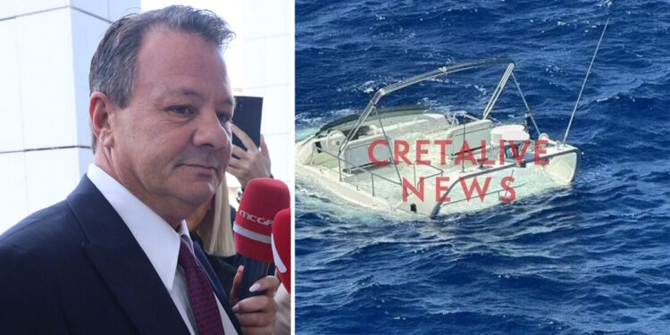 Του Απόστολου Λύτρα το σκάφος που προσάραξε σε ξέρα στην Σαντορίνη – «Δεν ανταποκρινόταν το τιμόνι»