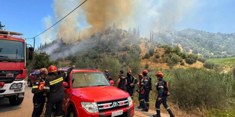 Κρίσιμη χαρακτηρίζεται η κατάσταση στη φωτιά στη Σταμνά