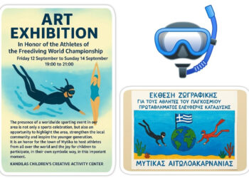 Έκθεση ζωγραφικής στον Μύτικα των παιδιών του ΚΔΑΠ Κανδήλας εμπνευσμένη από το Παγκόσμιο Πρωτάθλημα Ελεύθερης Κατάδυσης