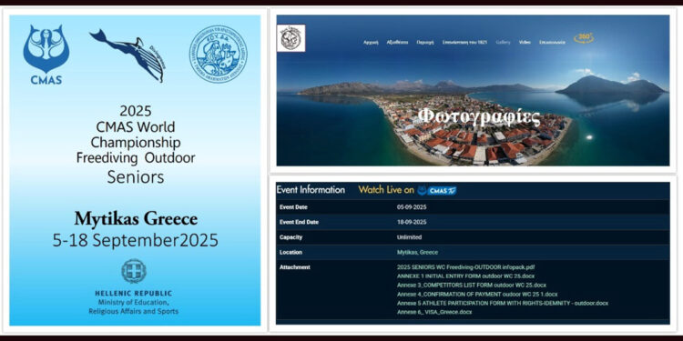 Δήμος Ξηρομέρου: Διοργάνωση τελετών έναρξης και λήξης Παγκόσμιου Πρωταθλήματος κατάδυσης στον Μύτικα