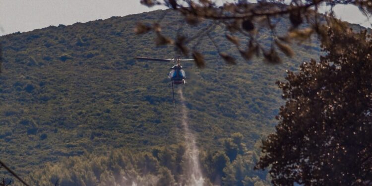 Φωτιά στο Παρθένι Αρκαδίας – Επιχειρούν και εναέρια μέσα