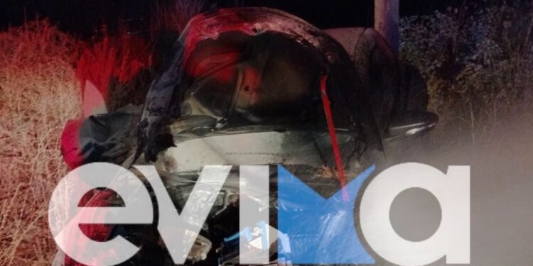 Σοβαρό τροχαίο στην Εύβοια: Αυτοκίνητο εξετράπη, έπιασε φωτιά και βρέθηκε σε χωράφι – Σοβαρά η μία από τις δυο  τραυματίες