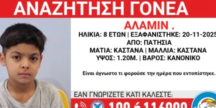 Πατήσια: 8χρονος βρέθηκε να περπατά μόνος του – Αναζητούνται οι γονείς του