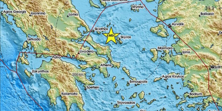 Σεισμός 4,5 Ρίχτερ ανοιχτά της Σκύρου – Αισθητός στην Αττική