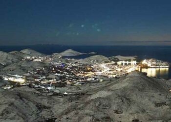 Η χιονισμένη Λήμνος την ώρα που βραδιάζει: Εντυπωσιακή εικόνα από τη Μύρινα