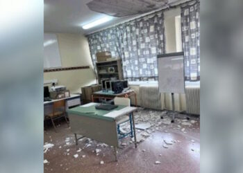 Γαλάτσι: Έπεσαν σοβάδες σε τάξη δημοτικού σχολείου – Από τύχη δεν τραυματίστηκαν μαθητές και δάσκαλοι