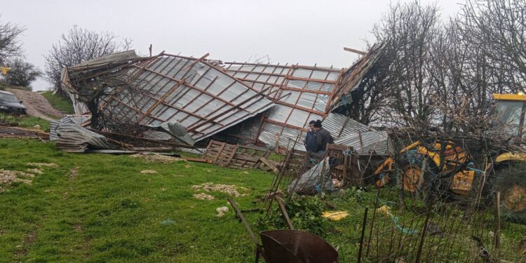 Καταστράφηκε κτηνοτροφική εγκατάσταση από ανεμοστρόβιλο στην Ηλεία