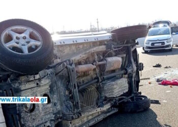 Τρίκαλα: Τροχαίο με 4 τραυματίες μοναχούς του Αγίου Όρους στον Ε65 – Ο ένας σε κρίσιμη κατάσταση
