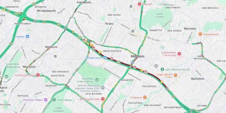 Αττική Οδός: Καθυστερήσεις στο ρεύμα προς Ελευσίνα στο ύψος της Κύμης λόγω ατυχήματος